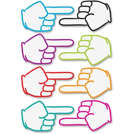 Ashley Productions Die-Cut Magnetic Pointing Fingers, 8 Assorted Colors, 48PK 10091
