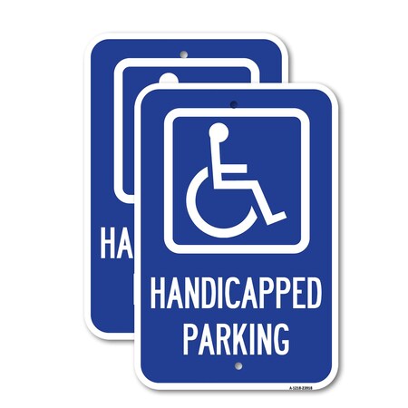 Signmission Handicapped Parking Handicapped Symbol, 18'' X 24'' 2 Signs, Heavy Gauge Aluminum, 2PK A-1824-2PACK-23918