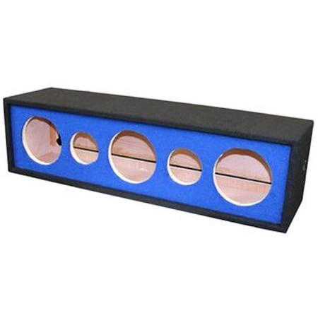 Deejay Led For 12-in Three Horn Two Tweeters Side Speaker Enclosure Blue fabric D12H3TW2BLUESIDE