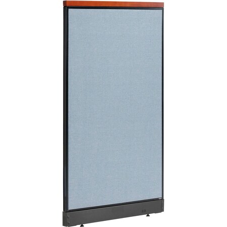 Global Industrial Interion Deluxe Non-Electric Office Partition Panel with Raceway, 36-1/4"W x 65-1/2"H, Blue 277547NBL