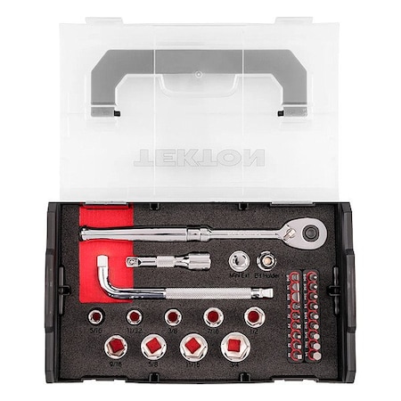 Tekton Socket Set, Steel, 32 Pieces SKT96100
