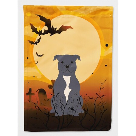 Carolines Treasures Halloween Staffordshire Bull Terrier Blue Flag Canvas House Size BB4312CHF