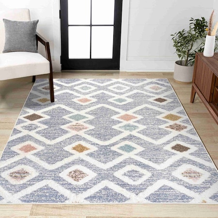 Jonathan Y Monique Trellis High-Low Multi/Gray 4 ft. x 6 ft. Area Rug SNT104A-4