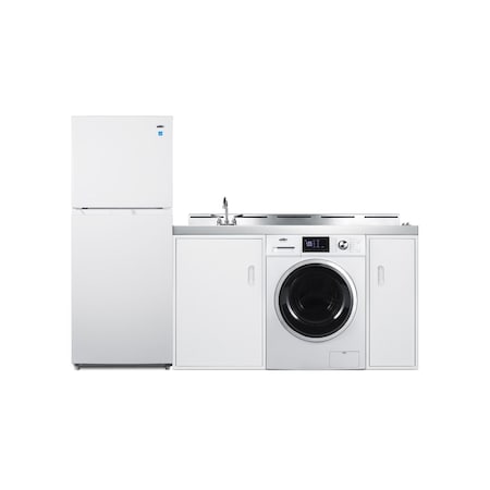 Summit 83in Wide All-In-One Kitchenette with Washer/Dryer Combo ACKSPWD82
