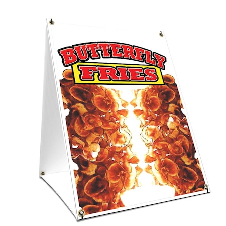 Signmission Butterfly Fries, 24 Inch x 18 Inch A-frame Yard Sign, Plastic Sign SBC-1824-Butterfly Fries