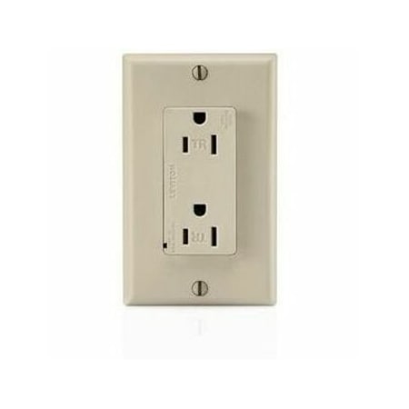 Leviton Surge Protector Receptacle, 15 Amp, 125 Volt, 5-15R NEMA, Ivory T5280-I