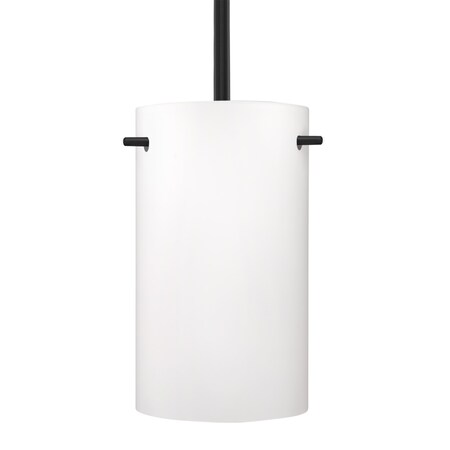 Besa Lighting Besa Tamburo 5 Stem Pendant, Opal Matte, Black Finish, 1x 11W LED 1TT-400507-LED-BK