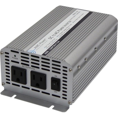 Aims Power Power Inverter, Modified Sine, 2,000 W Peak, 1,000 W Continuous, 2 Outlets PWRB1000