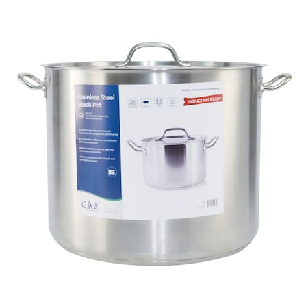 Cac Foodservice CAC Stainless Stock Pot Stainless Steel With Lid 60QT STKP-60