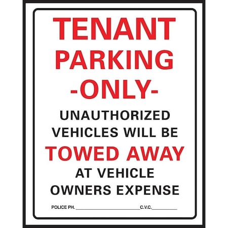 Hy-Ko HY-KO 701 Parking Sign, Rectangular, Black/Red Legend, White Background 701