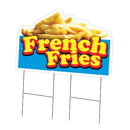 Signmission French Fries Die Cut Yard Sign & Stake outdoor plastic coroplast window, C-DC-2436-DS-French Fries19 C-DC-2436-DS-French Fries19