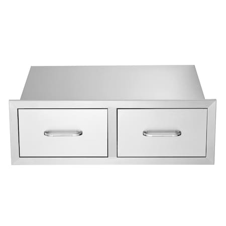 Vevor Chest of Drawers 30x20x10 Inch Stainless Steel Double KM-CTG-2302-SKU11