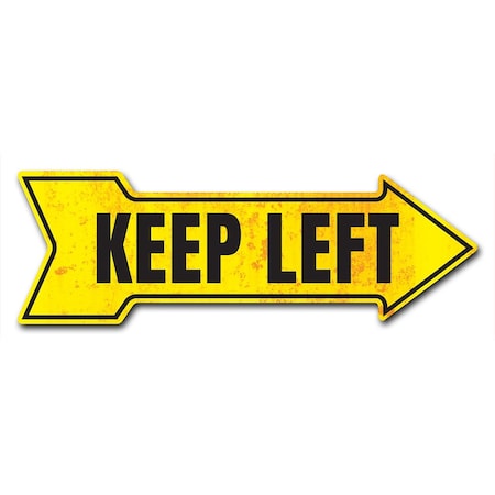 Signmission Keep Left Arrow Decal Funny Home Decor 36in Wide D-A-12-999789