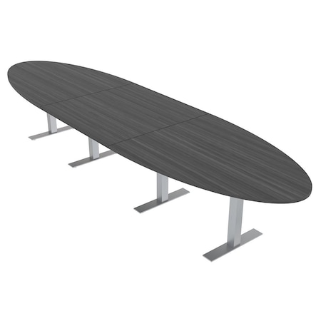 Skutchi Designs 16ft Conference Table With Power Unit | 14 Person Modular Oval Meeting Table | Harmony Series HAR-OVL-48X192-T-WA7949-NA