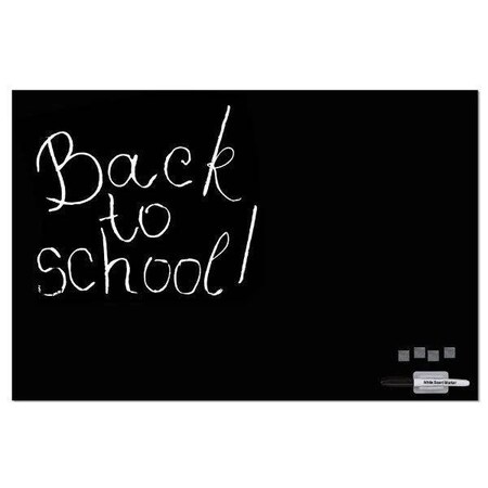 M&T Displays Frameless Tempered Glass Dry Erase Board Magnetic Board - Black - 23.63x35.44 inch T00MGB0169X2000