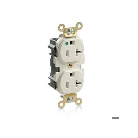 Leviton Straight Blade Receptacle, 5-20R, 20 A, 125V AC, Flush Mount, Self-Grounded MRI20-T