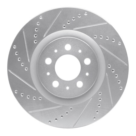 Dynamic Friction Co DFC Brake Rotor - Drilled and Slotted - Silver 631-27031L