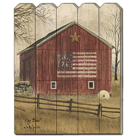 Homeroots Flag Barn 1 Unframed Print Wall Art 404536