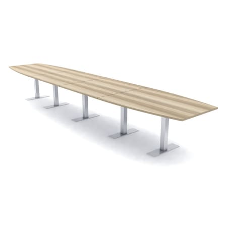 Skutchi Designs 18ft Conference Table With Power Unit | 18 Person Modular Boat Meeting Table | Harmony Series HAR-BOT-48X216-T-K525-NA