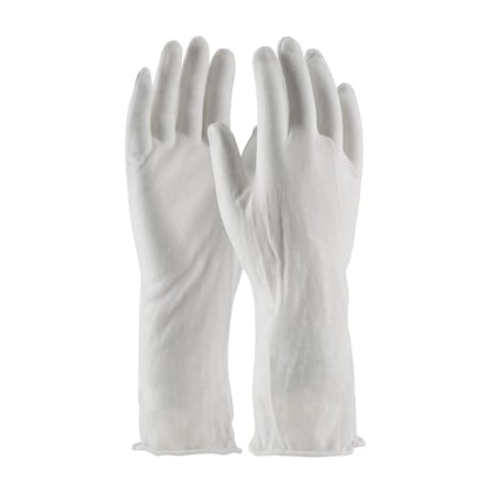 Cleanteam Economy, Light Weight Cotton Lisle Inspection Glove with Unhemmed Cuff, 14", 12PK 97-500/14I