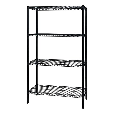 Quantum Storage Systems WIRE 4 SHELF STARTER KIT BLACK 63in WR63-1460BK