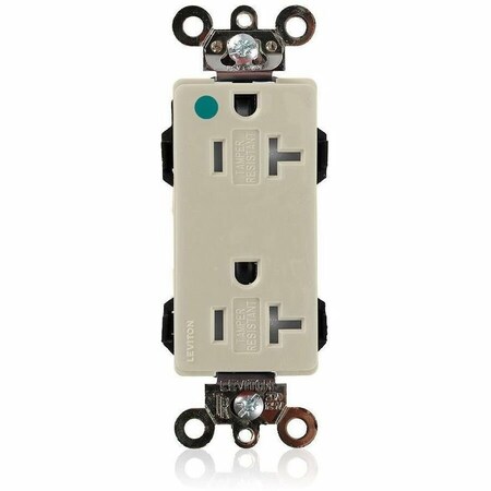 Leviton Straight Blade Receptacle, 5-20R, 20 A, 125V AC, Flush Mount, Self-Grounded MT163-HGI