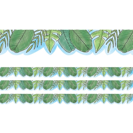 Creative Teaching Press Safari Friends Jumbo Leaves EZ Border, 48 Feet Per Pack, 3PK 10513