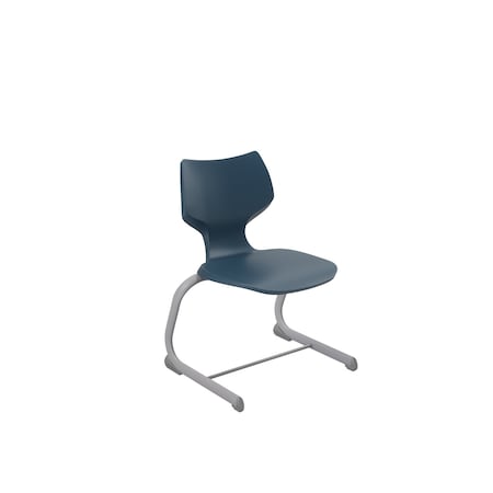 Flavors 14" Cantilever Chair, Platinum Frame, Nylon Glide, Navy 11877