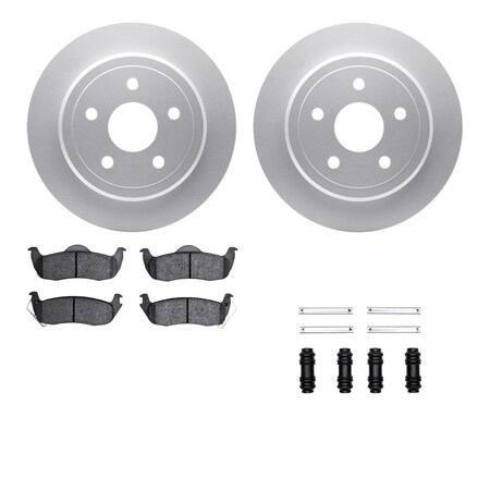 Dynamic Friction Co DFC GEOSPEC Coated Rotors with 5000 Brake Pads - Ceramic and Hardware 4512-42043
