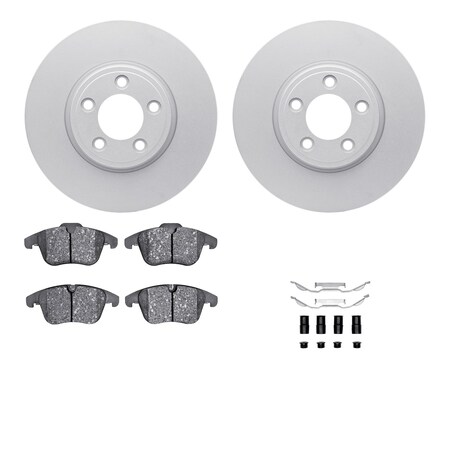 Dynamic Friction Co DFC GEOSPEC Coated Rotors with 5000 Brake Pads - Ceramic and Hardware 4512-20051