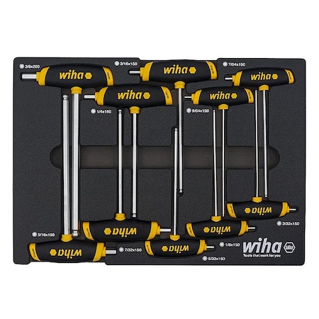Wiha Hex Key Set, Steel, 10 pc 54081