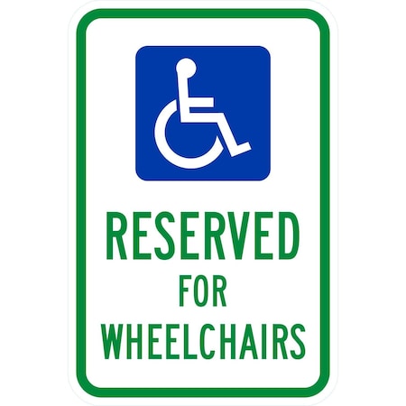 Lyle Reserved For Wheelchairs, 12x18, Engineer Grade, White G-3364-EG_12x18