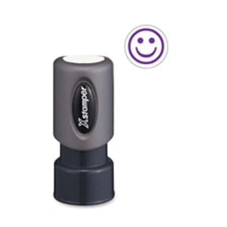 Classroom Creations Specialty Stamp-Smiley Face-.63 in.-Pre-Inked-Purple CL3305060