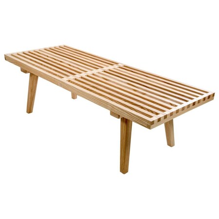 Leisuremod Mid-Century Inwood Platform Bench - 4 Feet, Natural Wood NB48NW