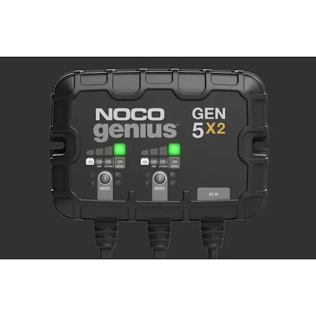 Noco Onboard Marine Battery Charger, 10A 2-Bank (5A/Bank), 12V Waterproof, GEN5X2 806301