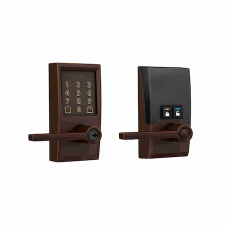 Schlage Residential Century Encode Smart Wifi Touchscreen Latitude Lever Lock with C Keyway; 16300 Latch; and 10063 FE789WBCCEN716LAT