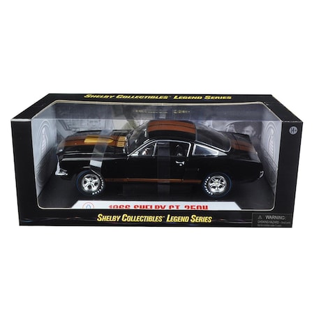 Shelby Collectibles 1 isto 18 1966 Shelby Mustang GT350H Hertz with Racing Wheels Diecast Model Car, Black SC360