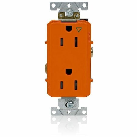 Leviton Plugs&Rcptcls, 15A, 125VAC, Org, PBT, PK1 16262-OIG