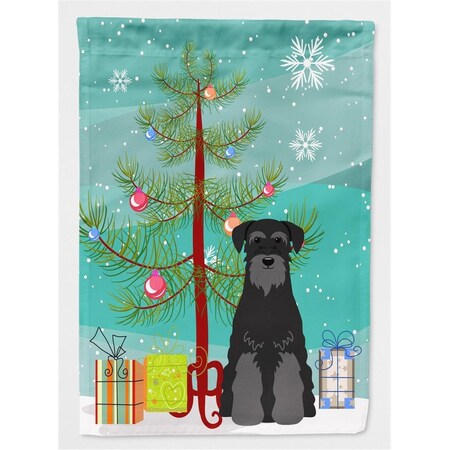 Carolines Treasures Merry Christmas Tree Standard Schnauzer Black Flag Canvas House Size BB4157CHF