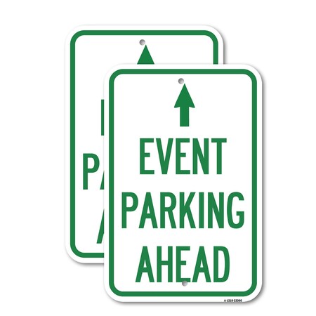 Signmission Parking Sign & Post Kit, 12'' X 18'' 2 Signs, Heavy Gauge Aluminum, 2PK A-1218-2PACK-23366