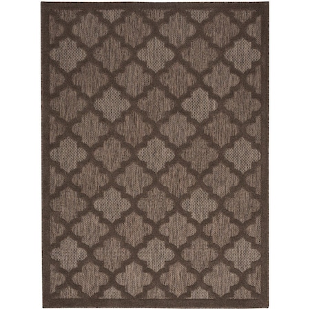 Homeroots 5' X 7' Dark Brown And Light Brown Trellis Indoor Outdoor Area Rug 545227