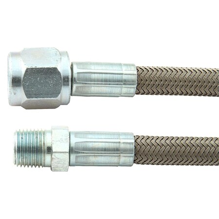 Powerhouse 18 x 0.12 in. NPT -4 AN No. 4 Straight Braided Brake Line PO3636965