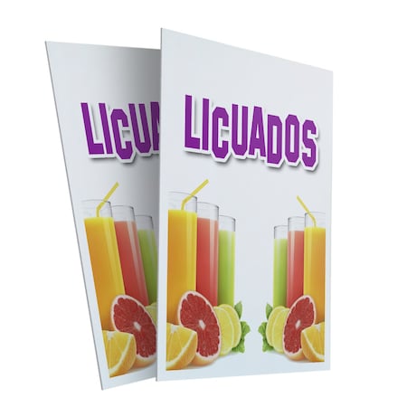 Signmission Licuados, Plastic Signs Only 24 Inch x 36 Inch, Corrugated Plastic, 2PK CSB-2436-2PACK-Licuados