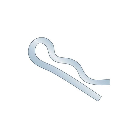 Huyett Bridge Pin, Zinc Plated Spring Steel, 0.026 in Wire Dia x 0.484 in Length x Fits 3/32 in Shaft BP-121