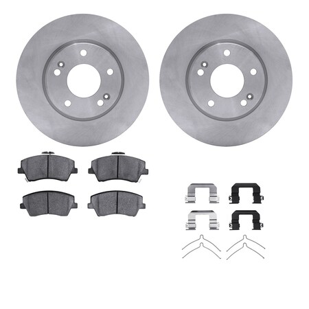 Dynamic Friction Co DFC Brake Rotor with 5000 Brake Pads and Hardware Kit 6512-03432