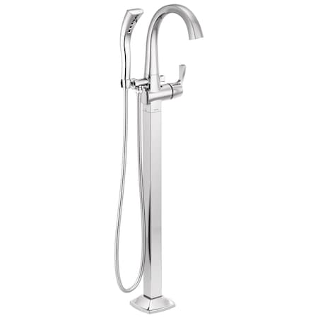 Delta Stryke Floor Mount Tub Filler Trim, 12.47 in, Lumicoat Chrome T4777-PR-FL