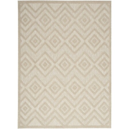 Homeroots 4' X 6' Cream And Beige Geometric Indoor Outdoor Area Rug 556276