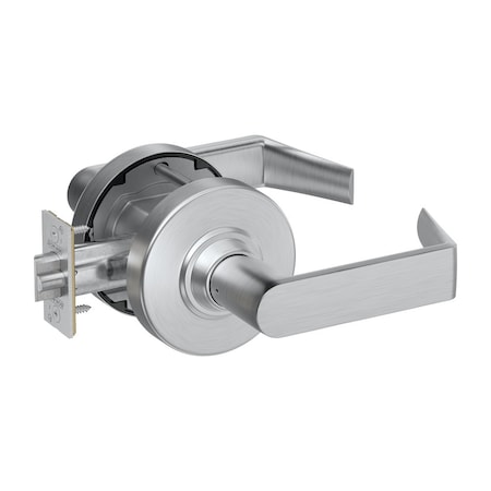 Schlage Grade 1 Ext Lockdown Cylindrical Lock, Conventional Cylinder, Rhodes Lever w/Rose, Satin Chrome PC70P RHO 626