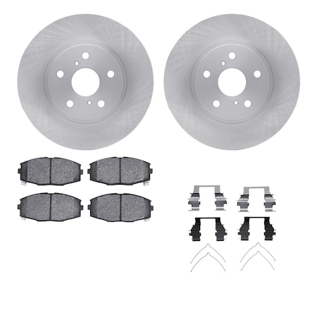 Dynamic Friction Co DFC Brake Rotor with 5000 Brake Pads and Hardware Kit 6512-76230