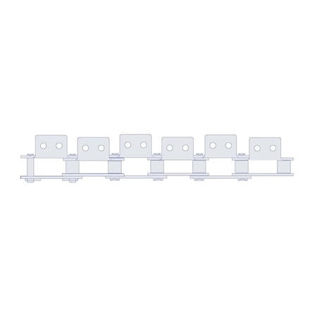 Hkk Chain HKK Double Pitch Riv Standard Conveyor w/A-2 Att on Every P, 1.5P, .469 Dia x .5 W DC060RA2EV